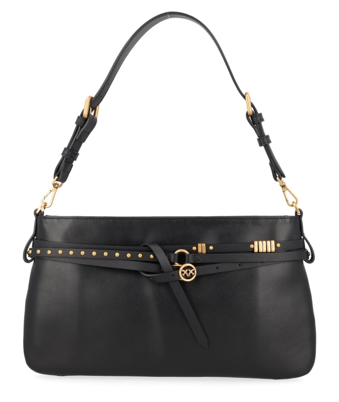 PINKO Черная кожаная сумка через плечо, фото 1