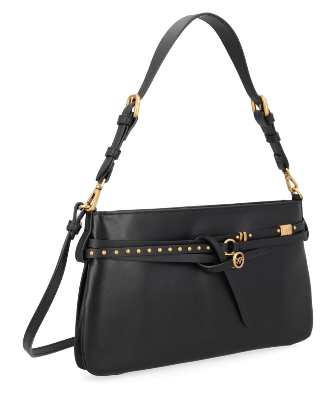 PINKO Черная кожаная сумка через плечо, фото 2