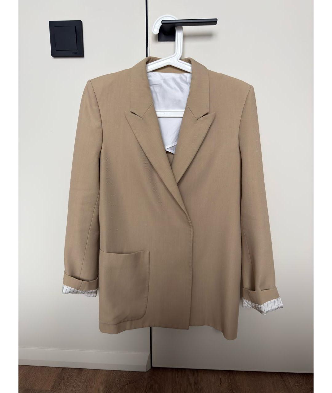 ACNE STUDIOS Бежевый вискозный жакет/пиджак, фото 6
