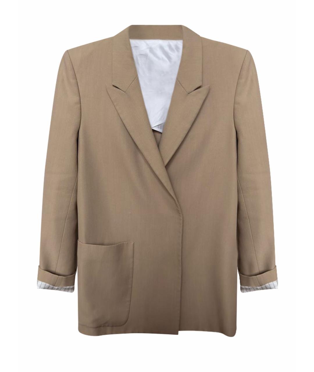 ACNE STUDIOS Бежевый вискозный жакет/пиджак, фото 1