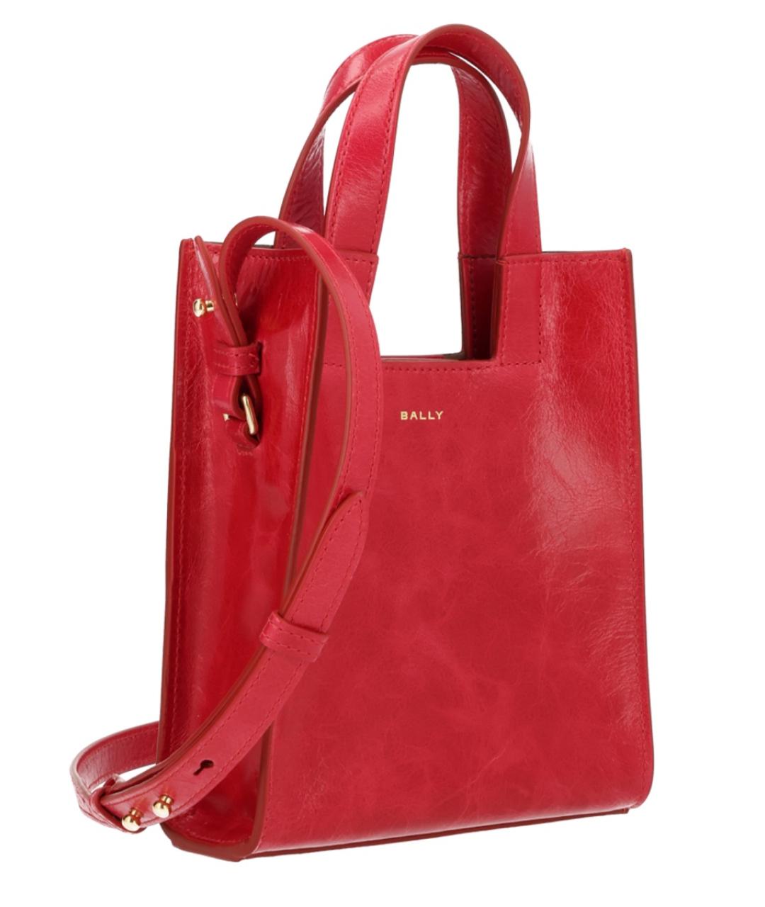 BALLY Красная кожаная сумка тоут, фото 2