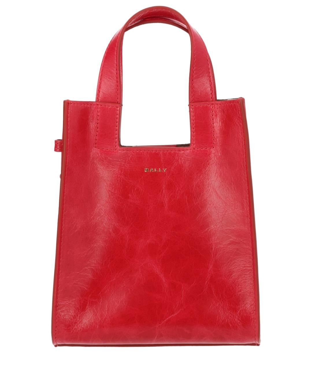 BALLY Красная кожаная сумка тоут, фото 1
