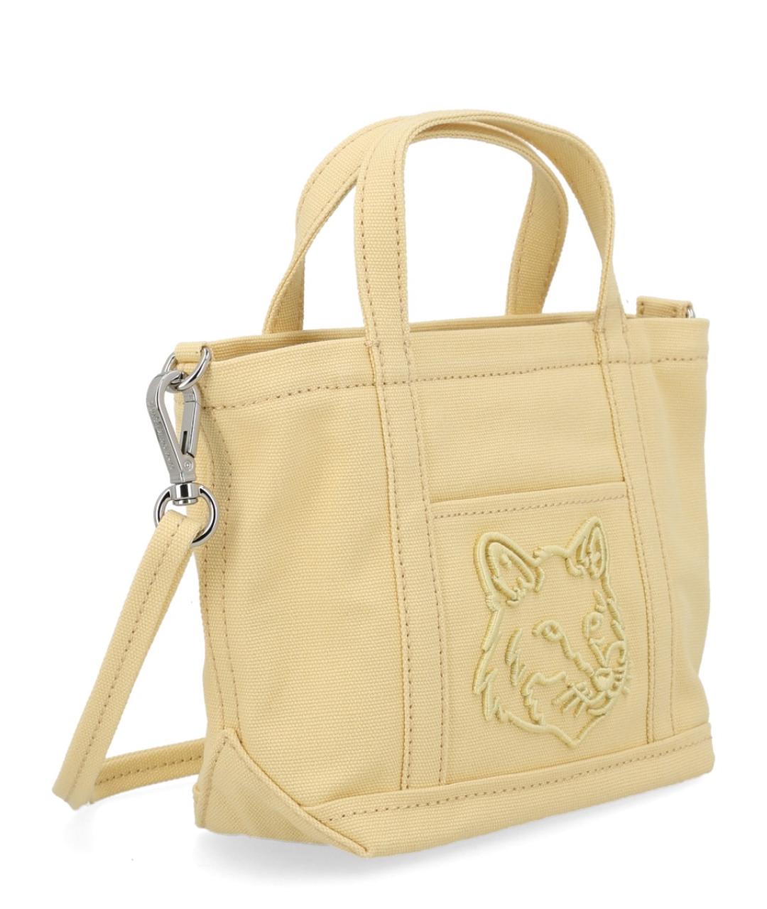 MAISON KITSUNE Бежевая хлопковая сумка тоут, фото 2