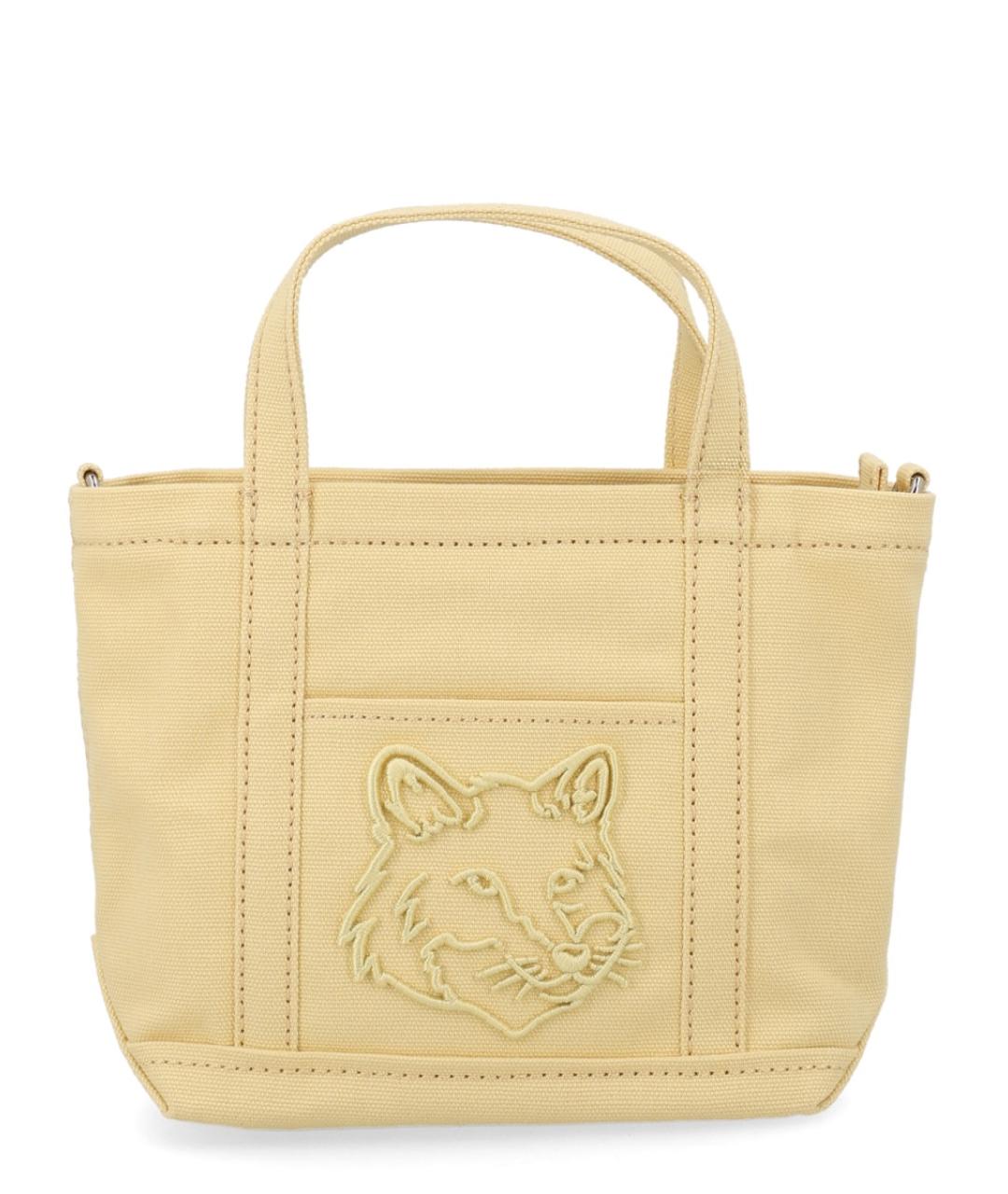 MAISON KITSUNE Бежевая хлопковая сумка тоут, фото 1