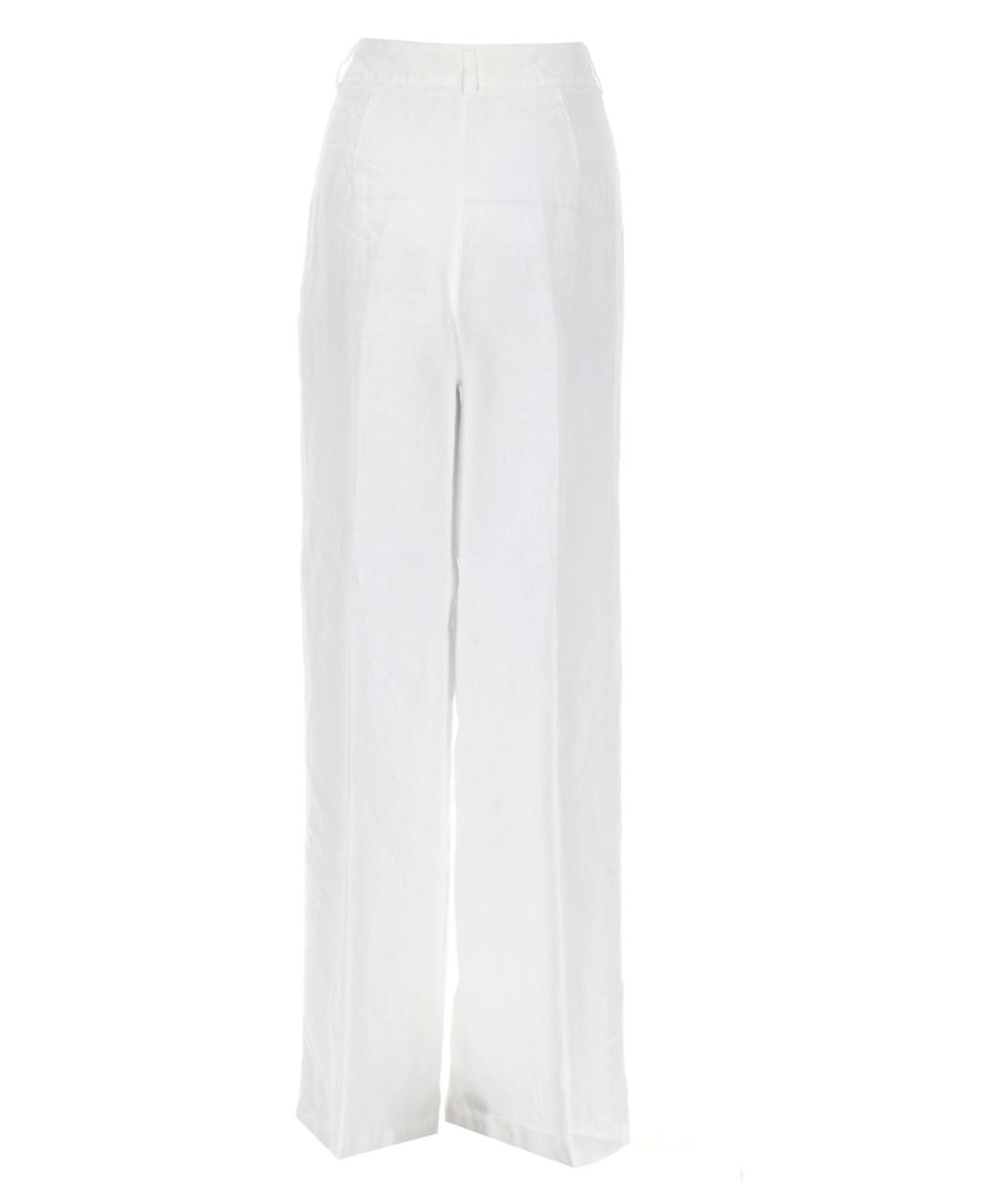 120% LINO Белые льняные прямые брюки, фото 2