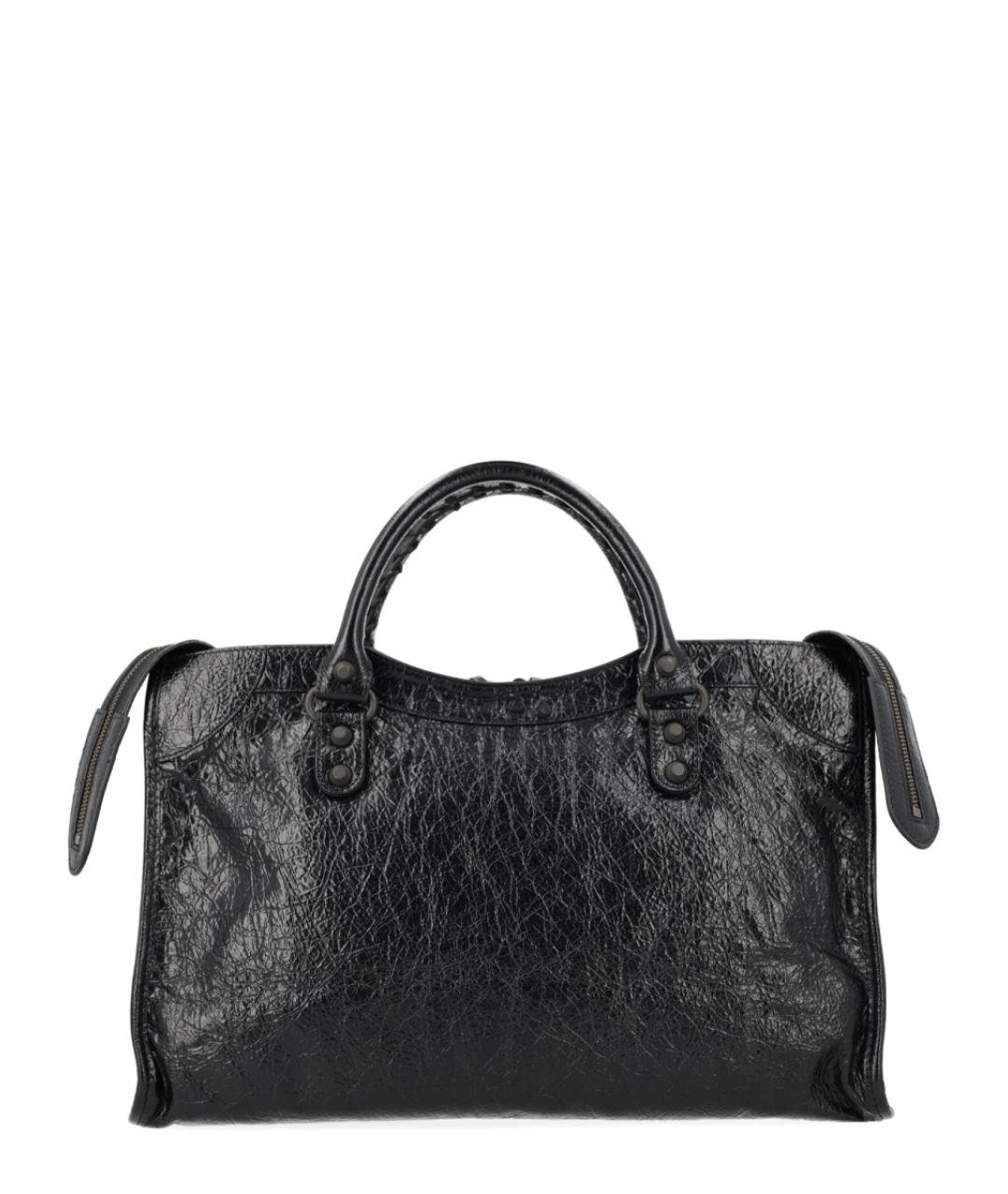 BALENCIAGA Черная кожаная сумка тоут, фото 3