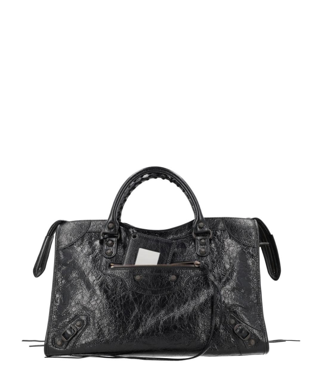 BALENCIAGA Черная кожаная сумка тоут, фото 1