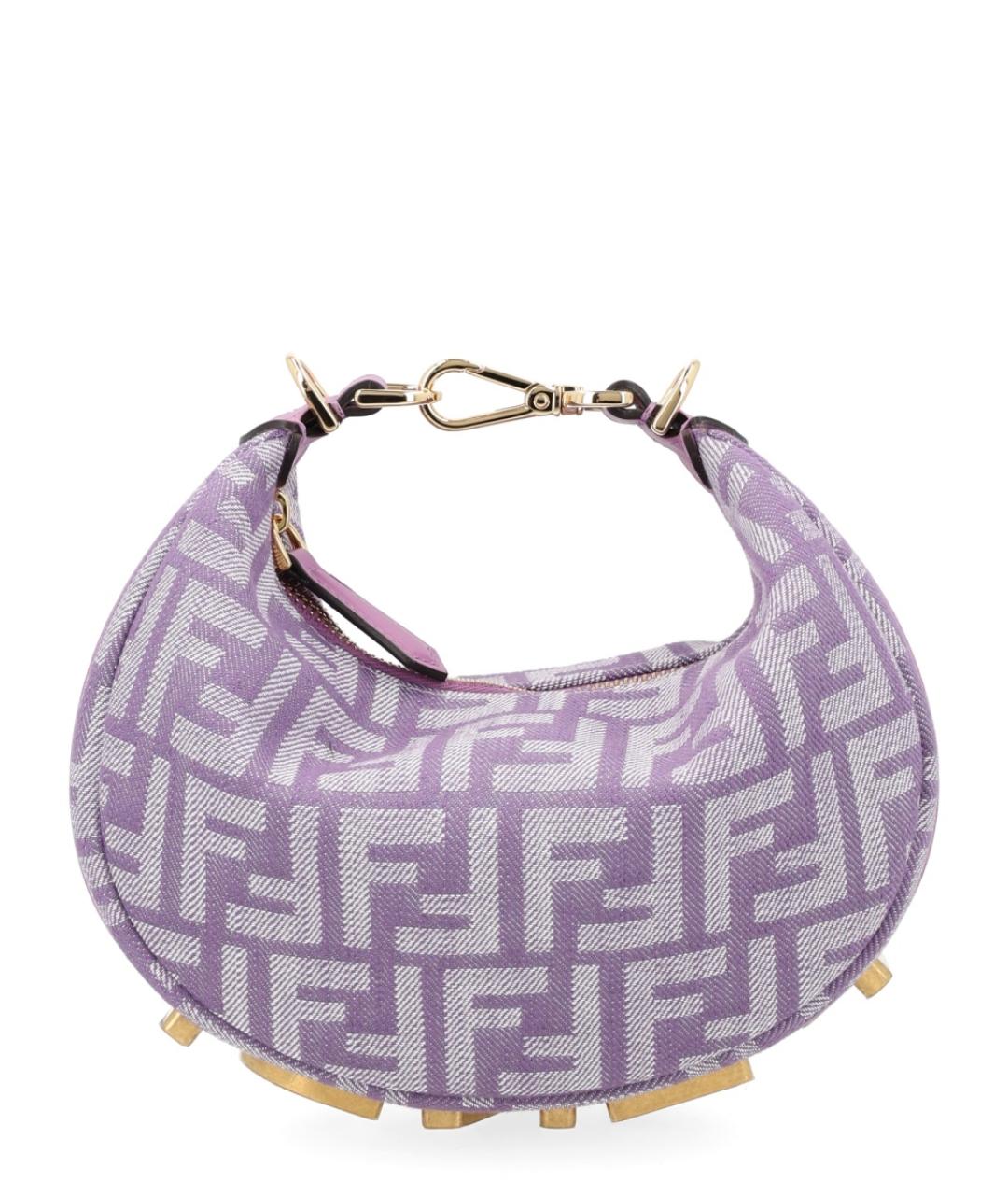 FENDI Фиолетовая тканевая сумка через плечо, фото 1
