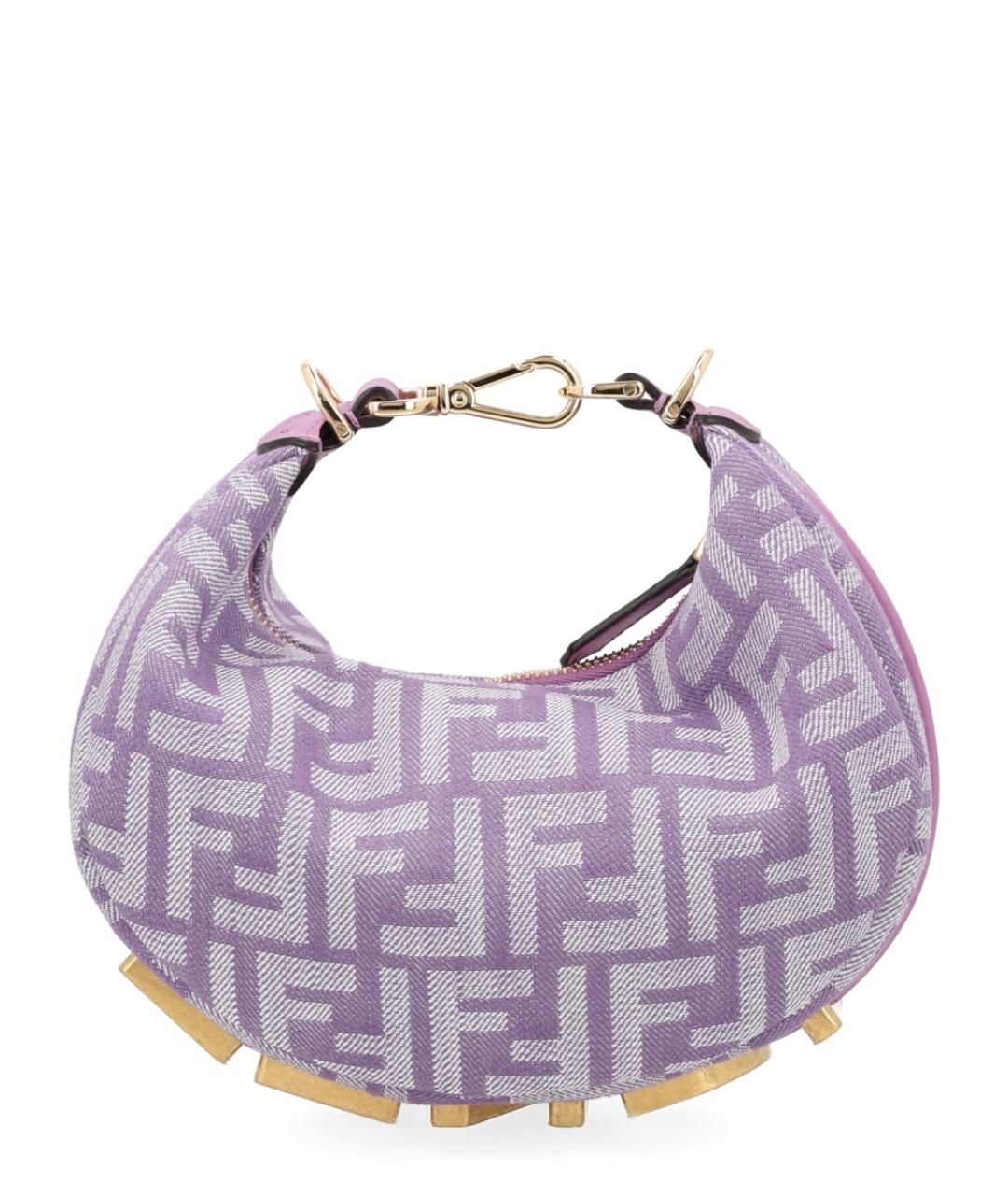 FENDI Фиолетовая тканевая сумка через плечо, фото 2