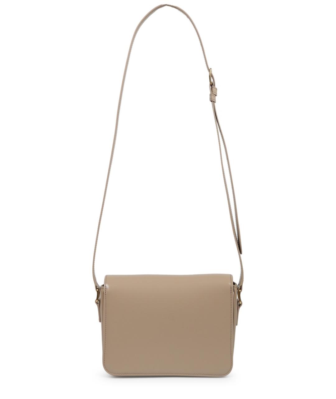 CELINE Бежевая кожаная сумка через плечо, фото 3