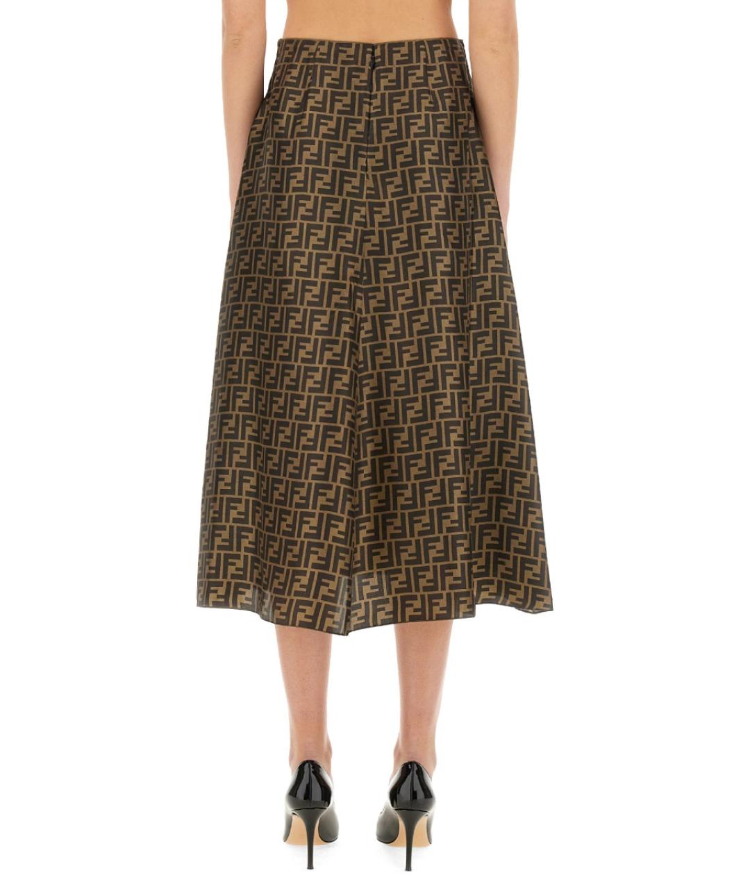 FENDI Коричневая юбка миди, фото 3