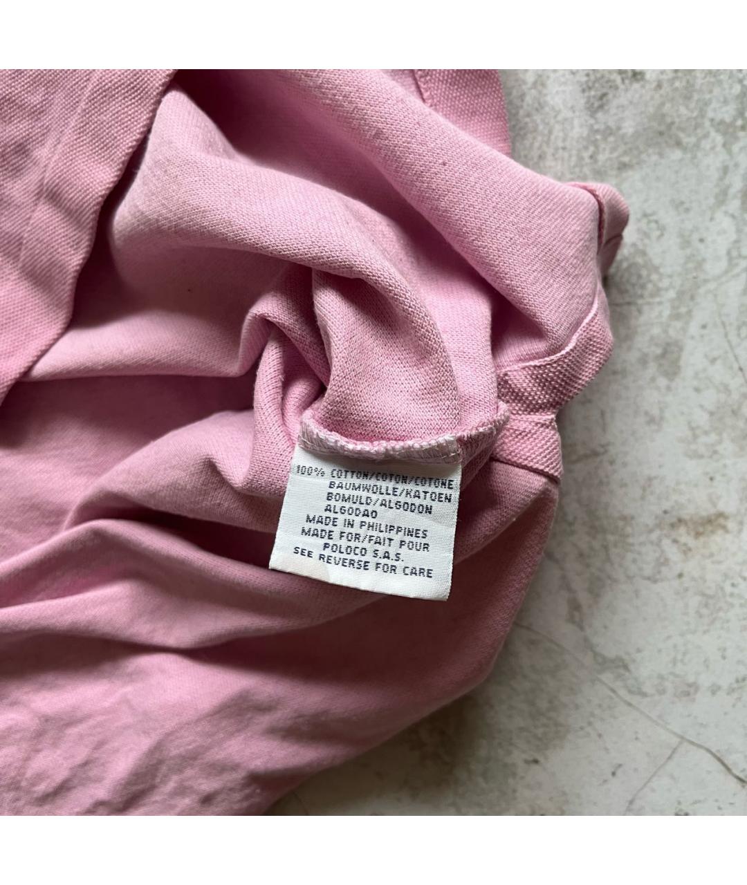 POLO RALPH LAUREN Розовое хлопковое поло с коротким рукавом, фото 4