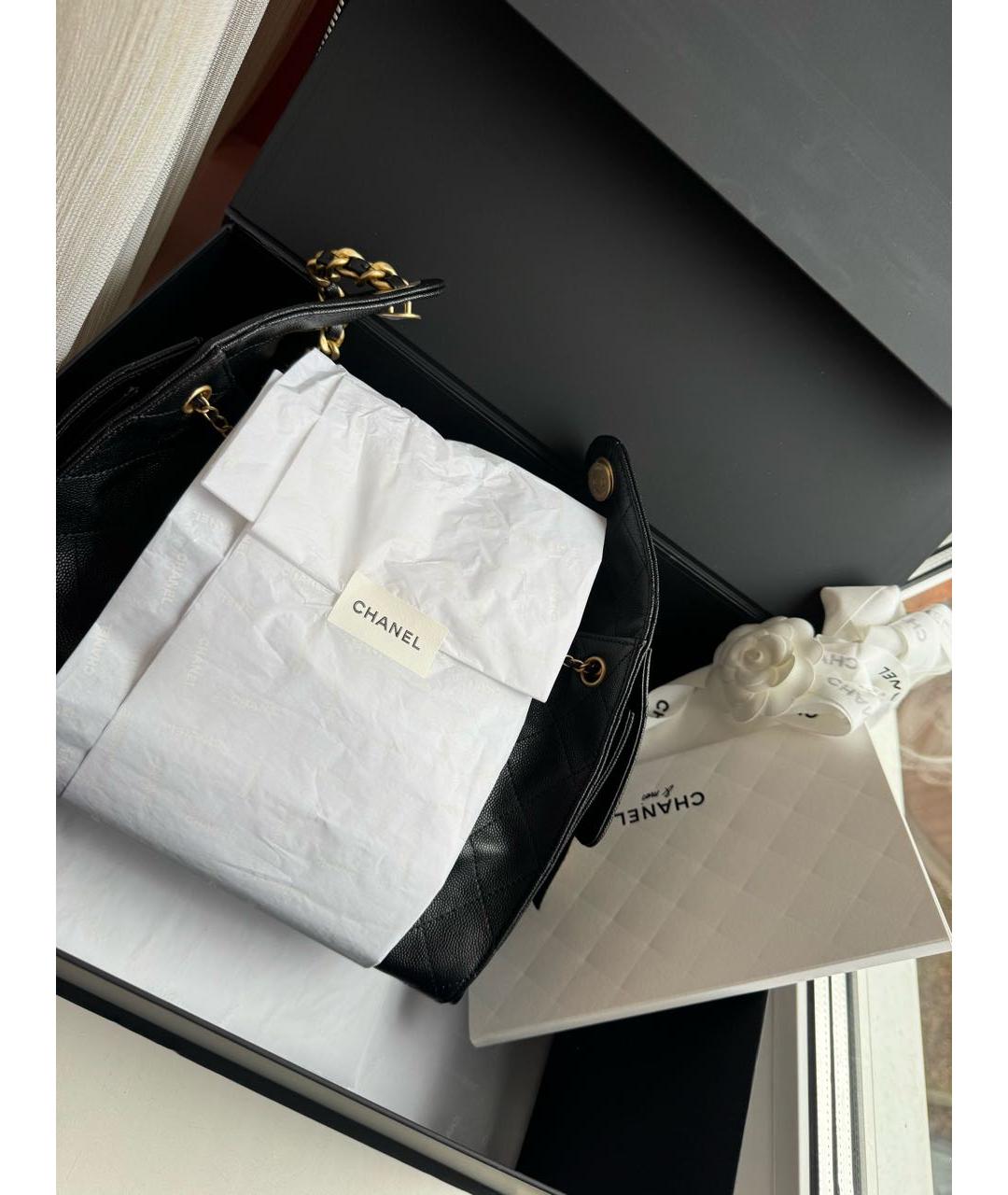 CHANEL Черная кожаная сумка через плечо, фото 8