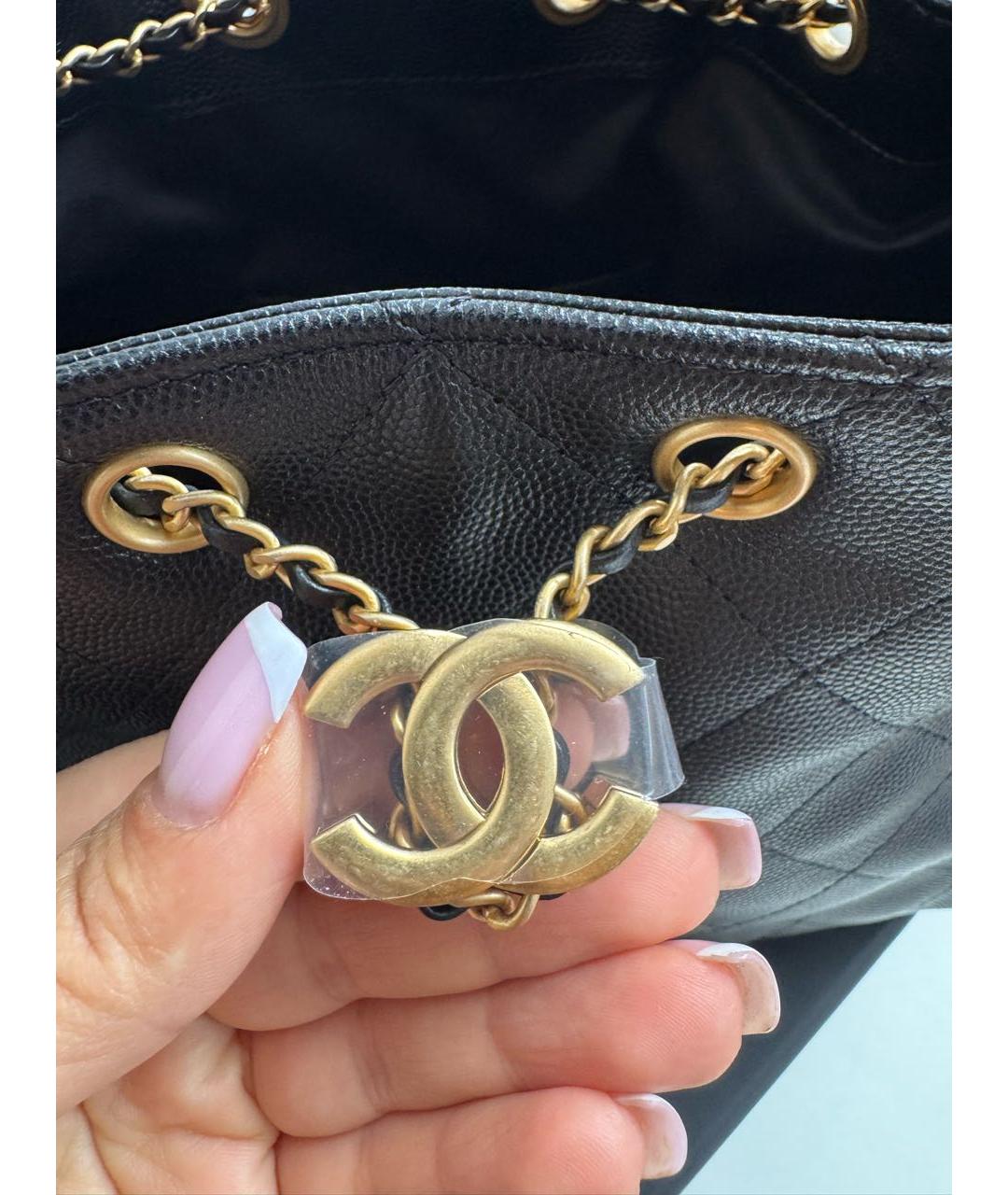 CHANEL Черная кожаная сумка через плечо, фото 7