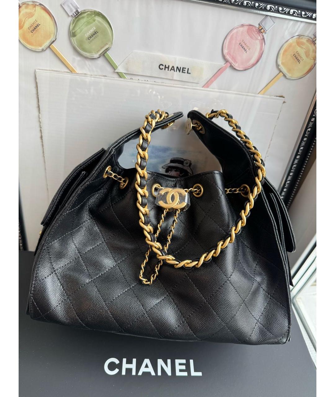 CHANEL Черная кожаная сумка через плечо, фото 9