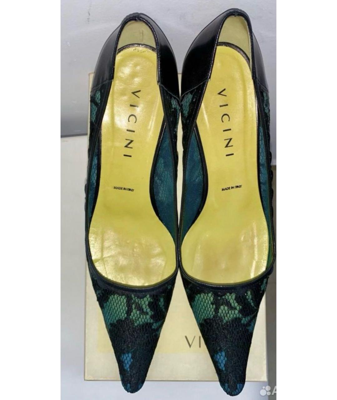 VICINI Антрацитовые замшевые лодочки на низком каблуке, фото 2