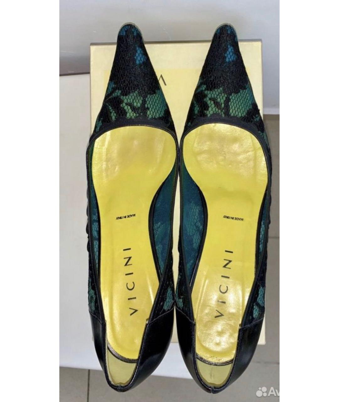 VICINI Антрацитовые замшевые лодочки на низком каблуке, фото 3