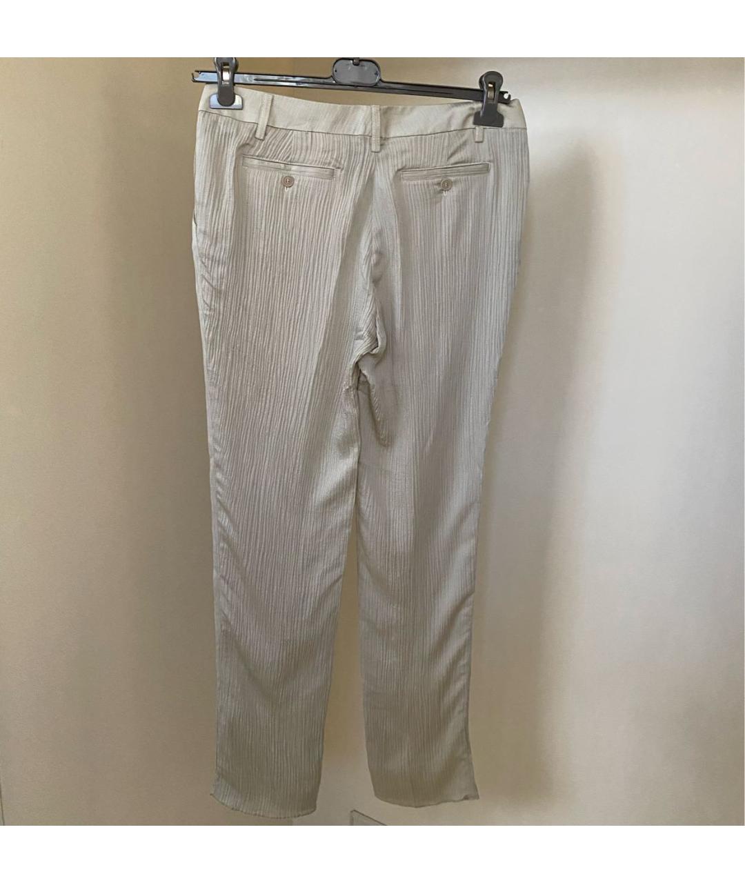 ETRO Бежевые вискозные прямые брюки, фото 7