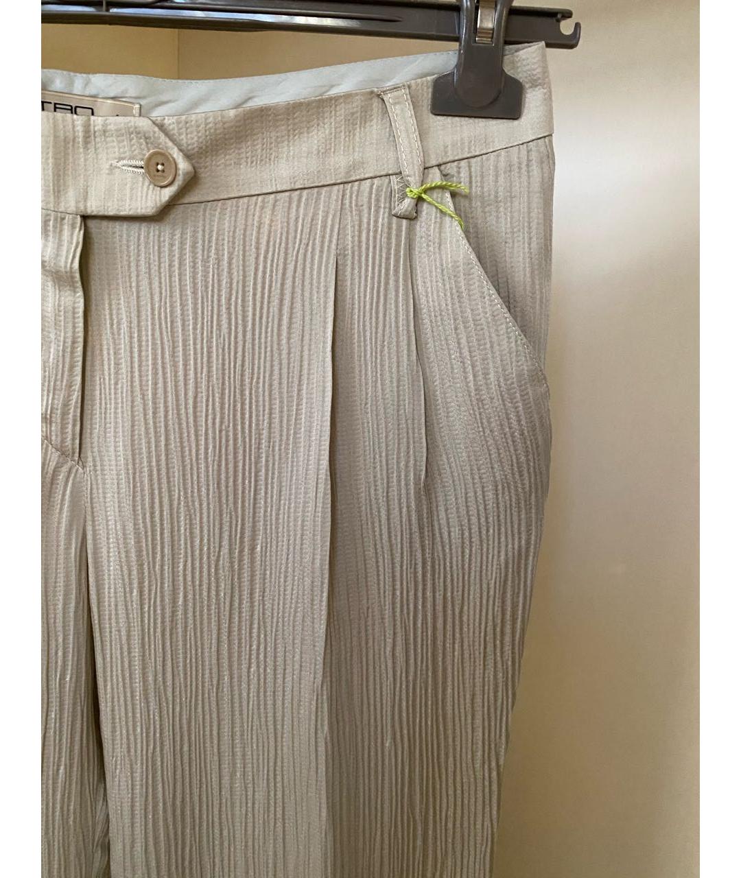 ETRO Бежевые вискозные прямые брюки, фото 6