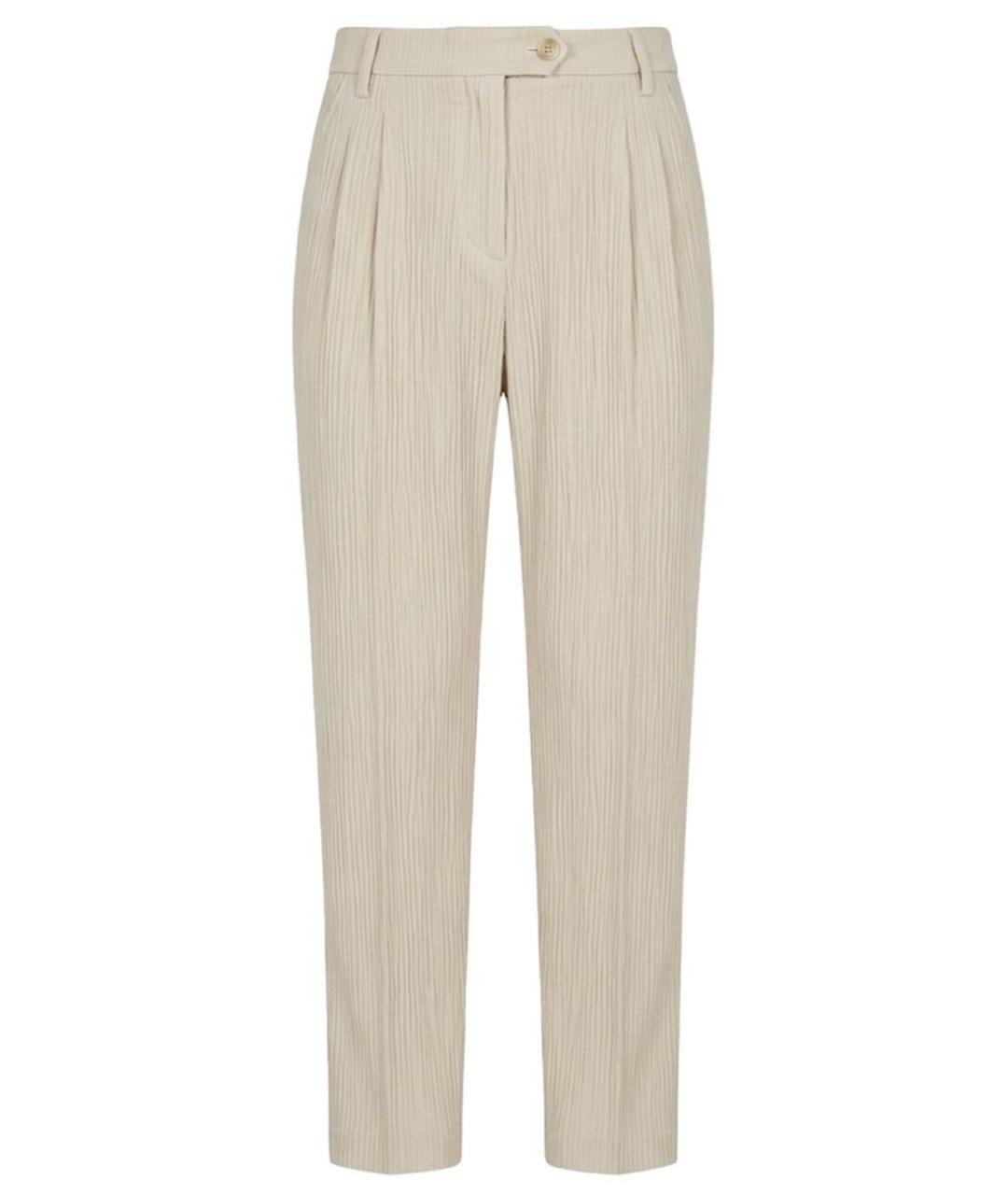 ETRO Бежевые вискозные прямые брюки, фото 1