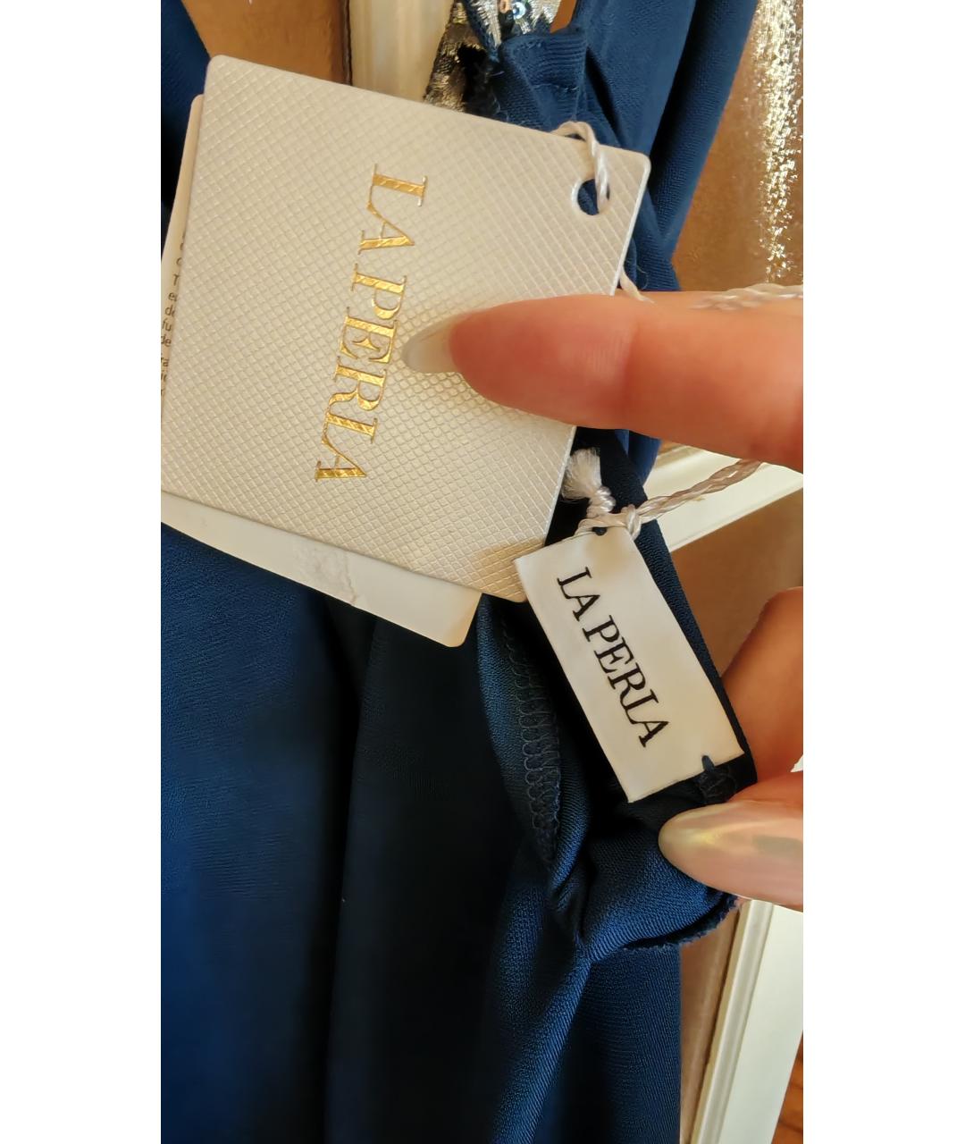 LA PERLA Синяя вискозная туника, фото 3