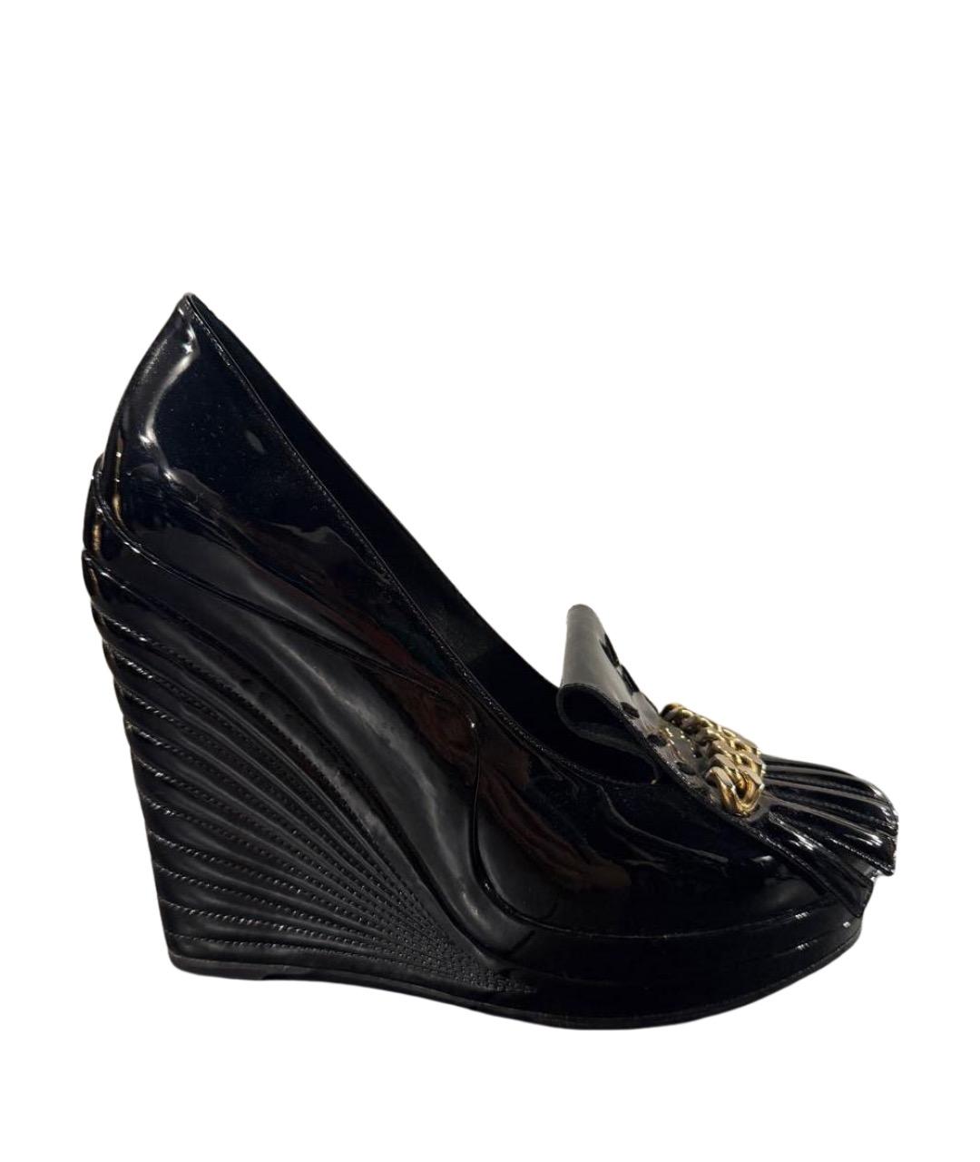 SAINT LAURENT Черные туфли из лакированной кожи, фото 1