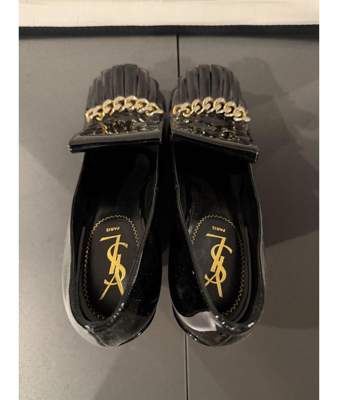 SAINT LAURENT Черные туфли из лакированной кожи, фото 3