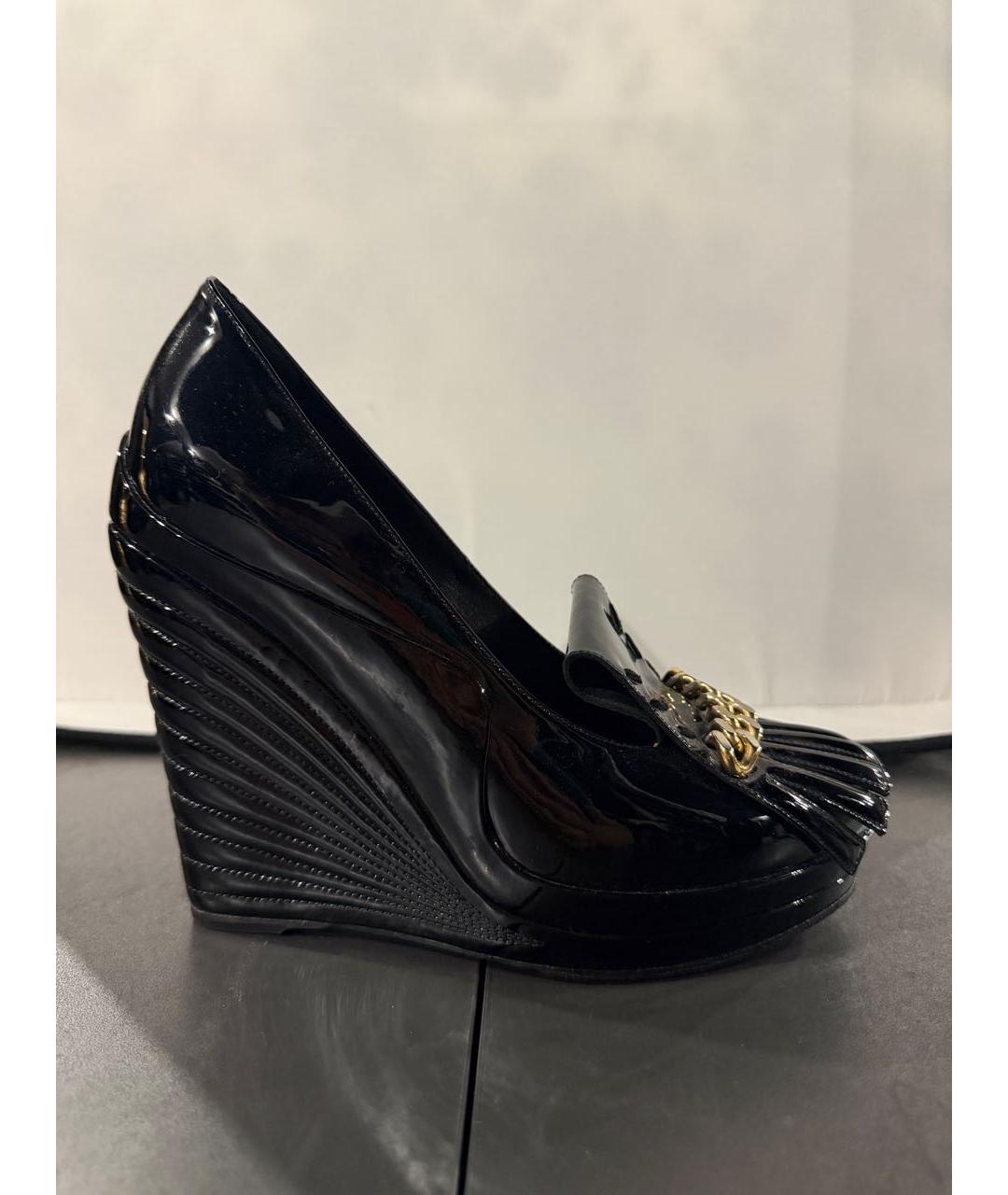 SAINT LAURENT Черные туфли из лакированной кожи, фото 5