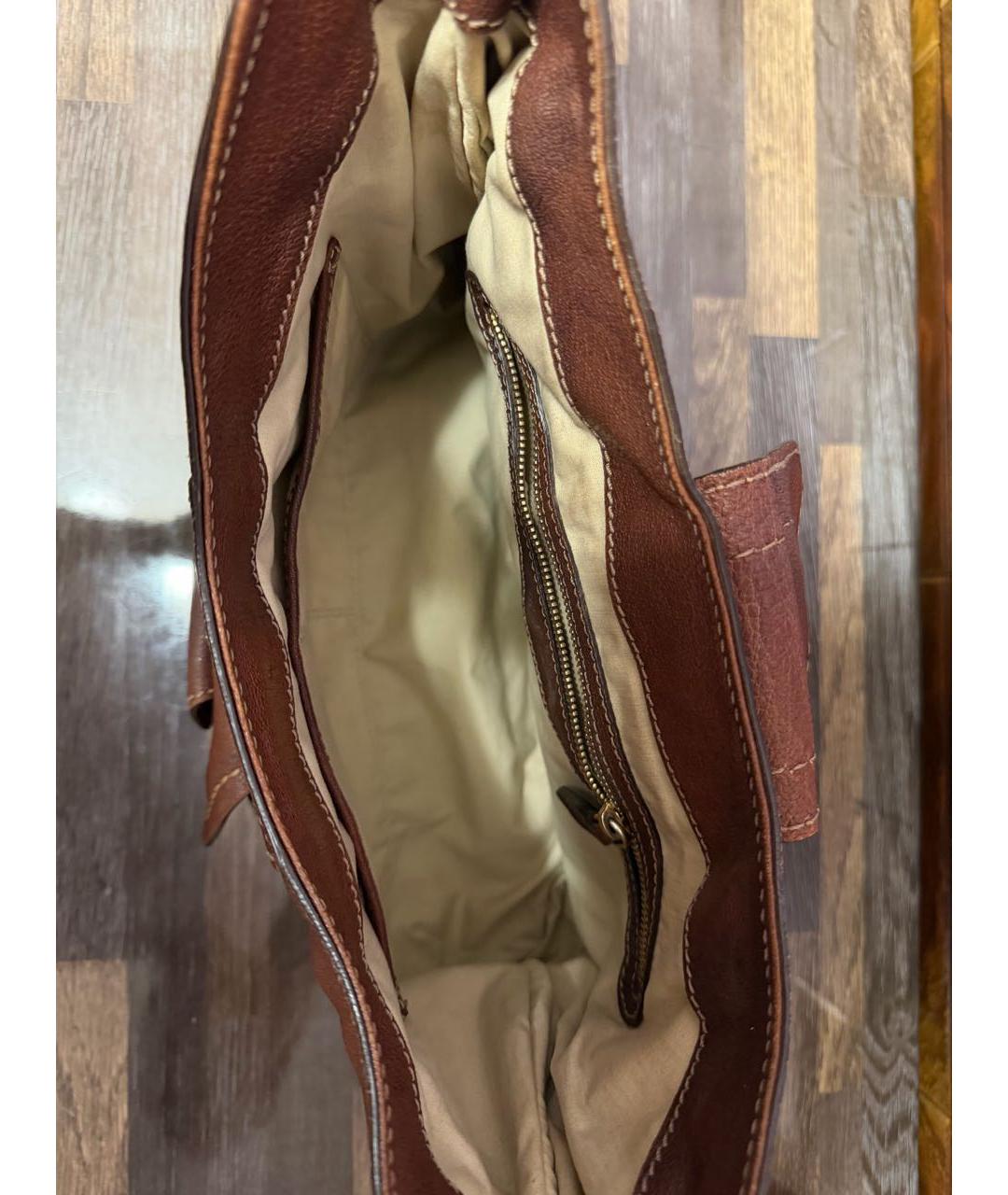 TOD'S Коричневая кожаная сумка через плечо, фото 4