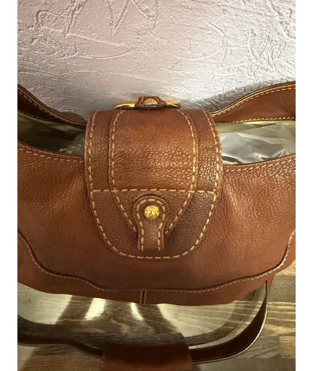 TOD'S Коричневая кожаная сумка через плечо, фото 8