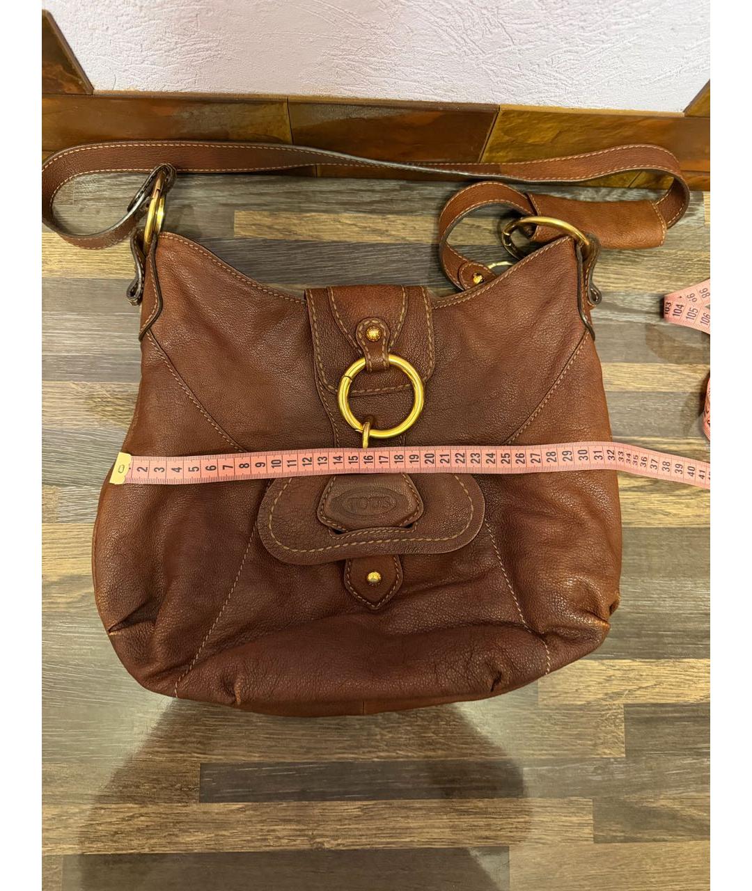 TOD'S Коричневая кожаная сумка через плечо, фото 5