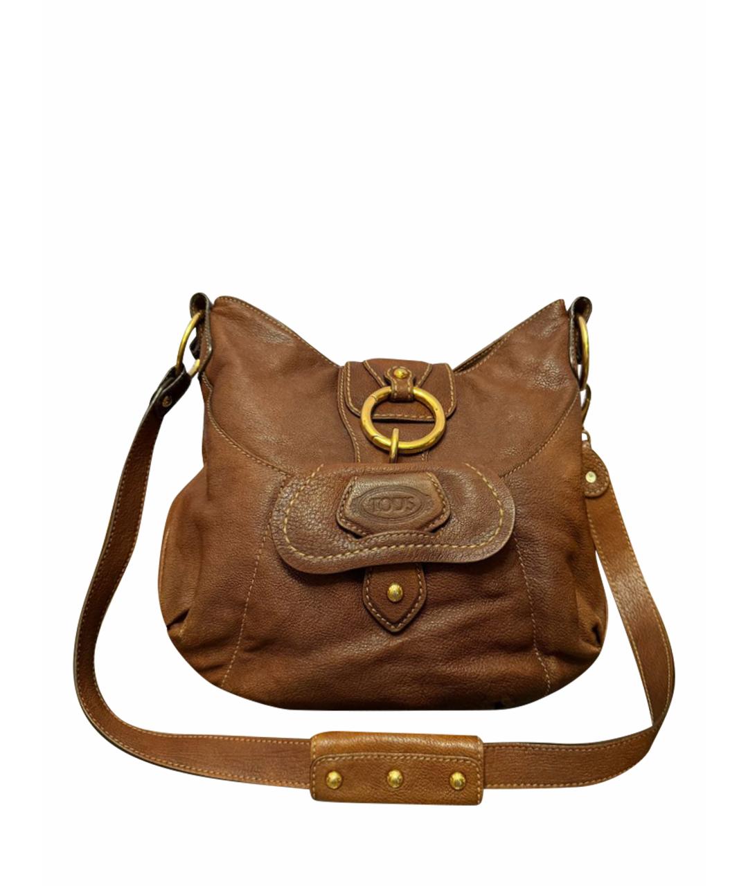 TOD'S Коричневая кожаная сумка через плечо, фото 1