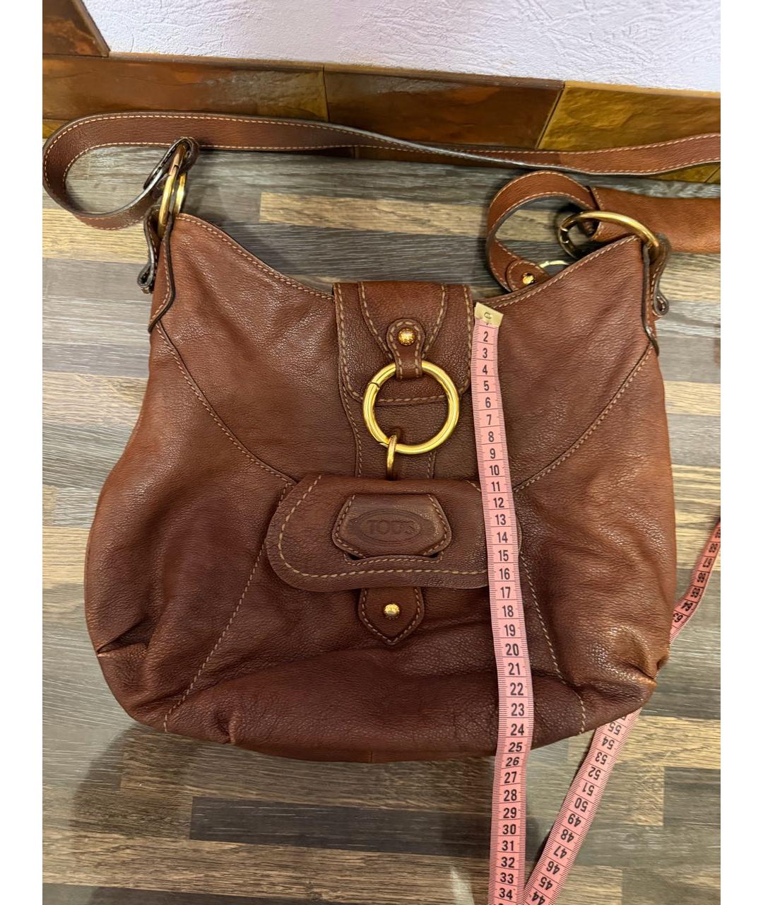 TOD'S Коричневая кожаная сумка через плечо, фото 6