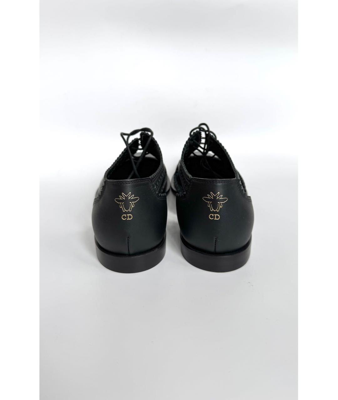 CHRISTIAN DIOR Черные кожаные туфли, фото 4