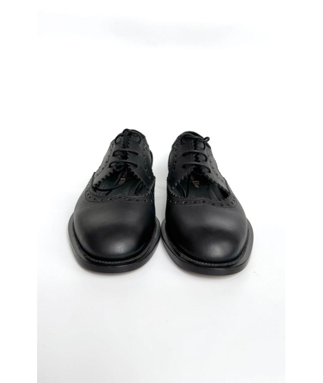 CHRISTIAN DIOR Черные кожаные туфли, фото 2