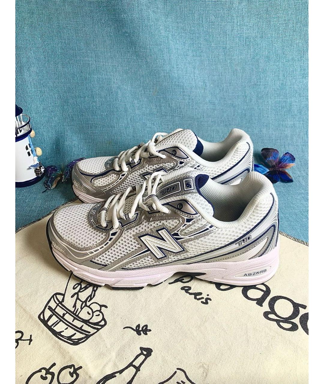 NEW BALANCE Белые кожаные кроссовки, фото 2