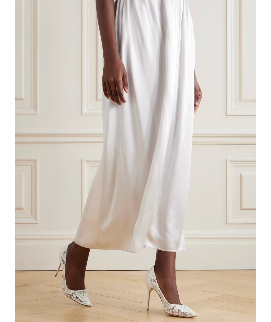 MANOLO BLAHNIK Белые текстильные туфли, фото 2