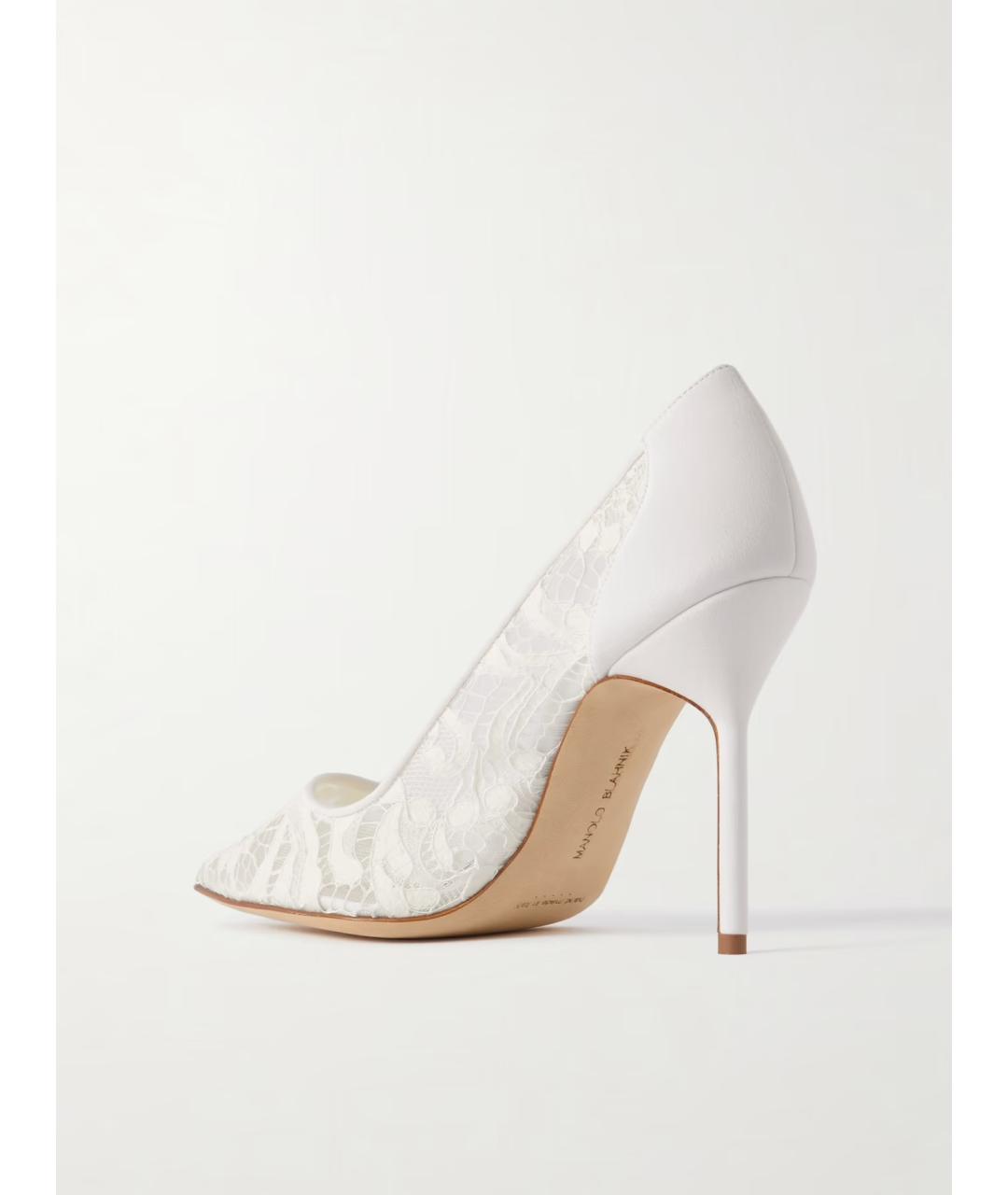 MANOLO BLAHNIK Белые текстильные туфли, фото 3