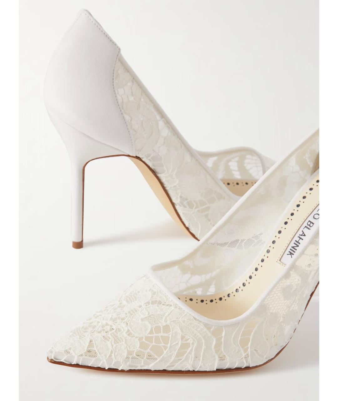 MANOLO BLAHNIK Белые текстильные туфли, фото 4