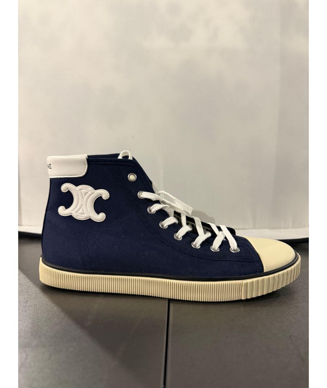 CELINE Темно-синие текстильные кеды, фото 5