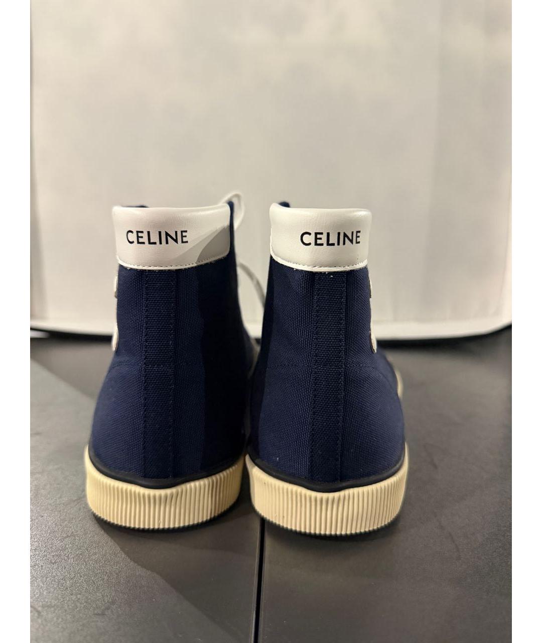 CELINE Темно-синие текстильные кеды, фото 4