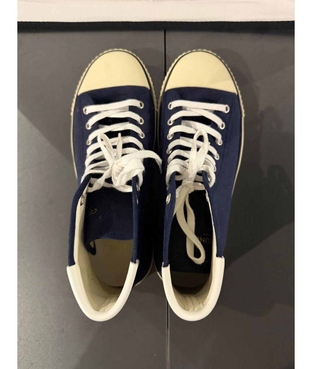 CELINE Темно-синие текстильные кеды, фото 3