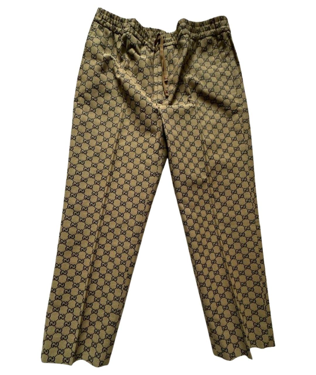 GUCCI Коричневые повседневные брюки, фото 1