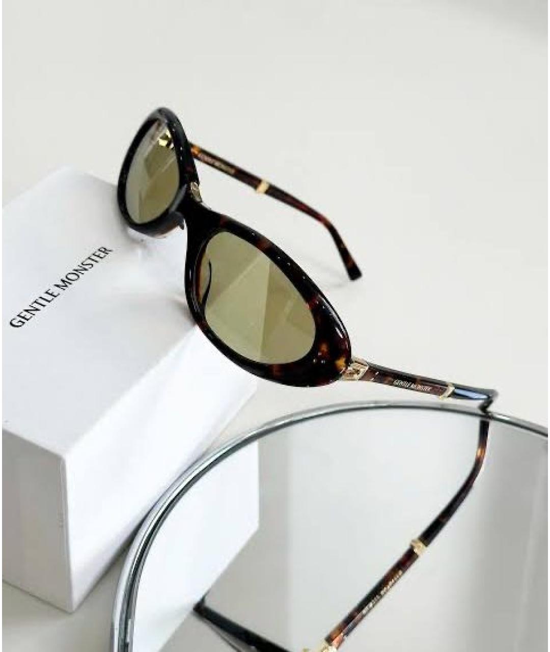 GENTLE MONSTER Коричневые пластиковые солнцезащитные очки, фото 2