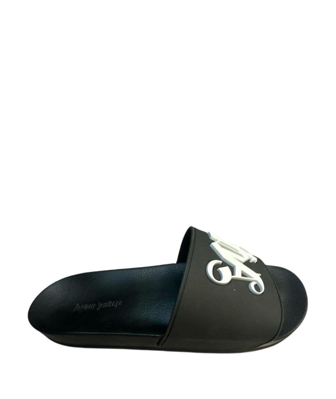 PALM ANGELS Черные резиновые шлепанцы, фото 1