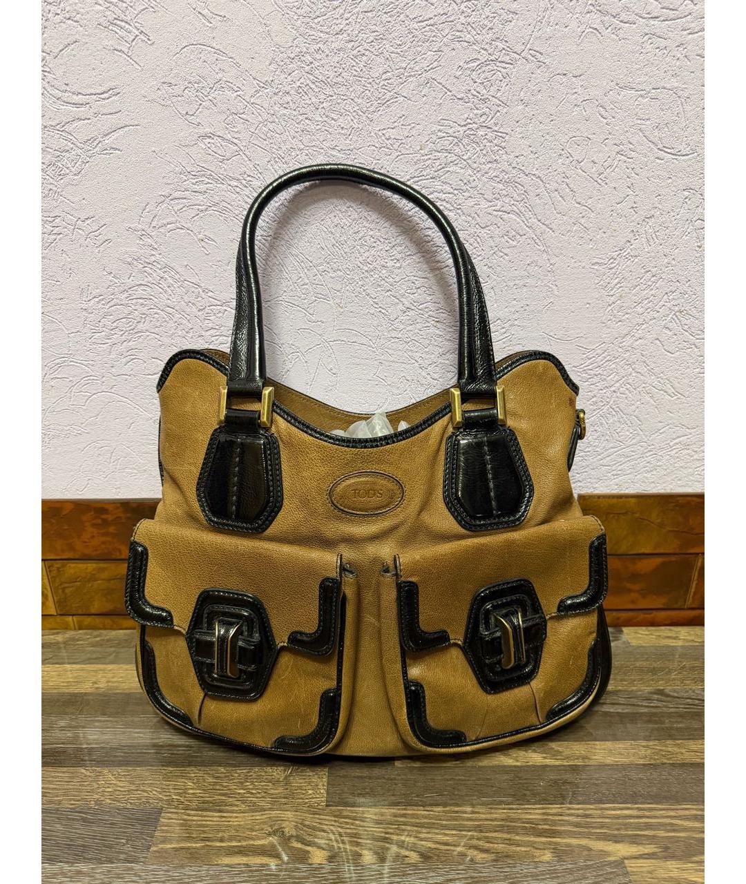 TOD'S Коричневая кожаная сумка с короткими ручками, фото 9