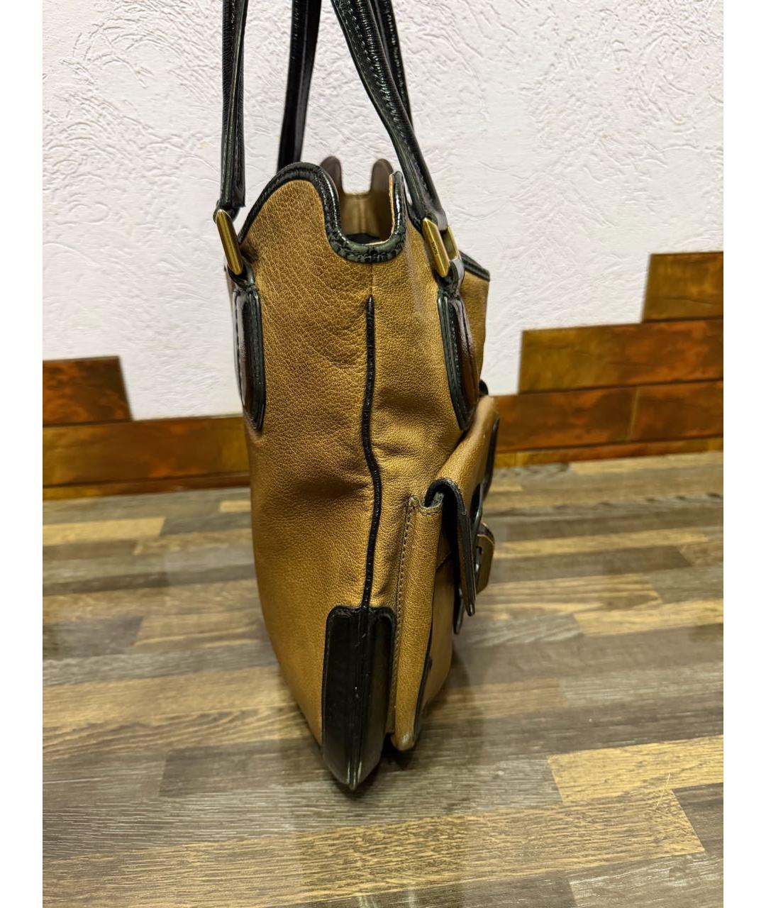 TOD'S Коричневая кожаная сумка с короткими ручками, фото 2