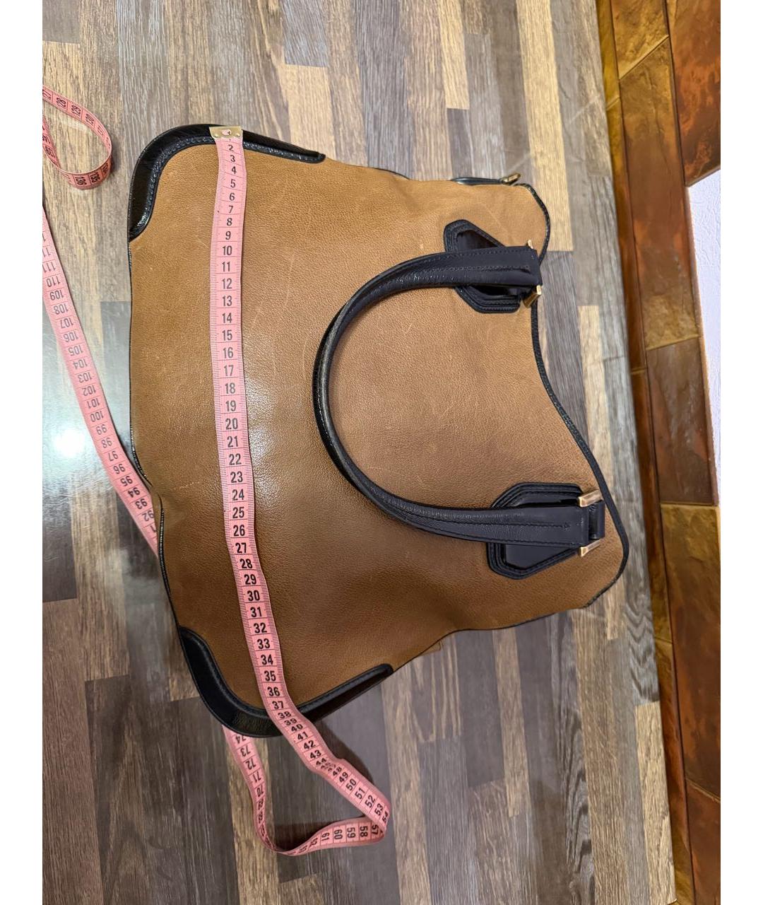 TOD'S Коричневая кожаная сумка с короткими ручками, фото 5