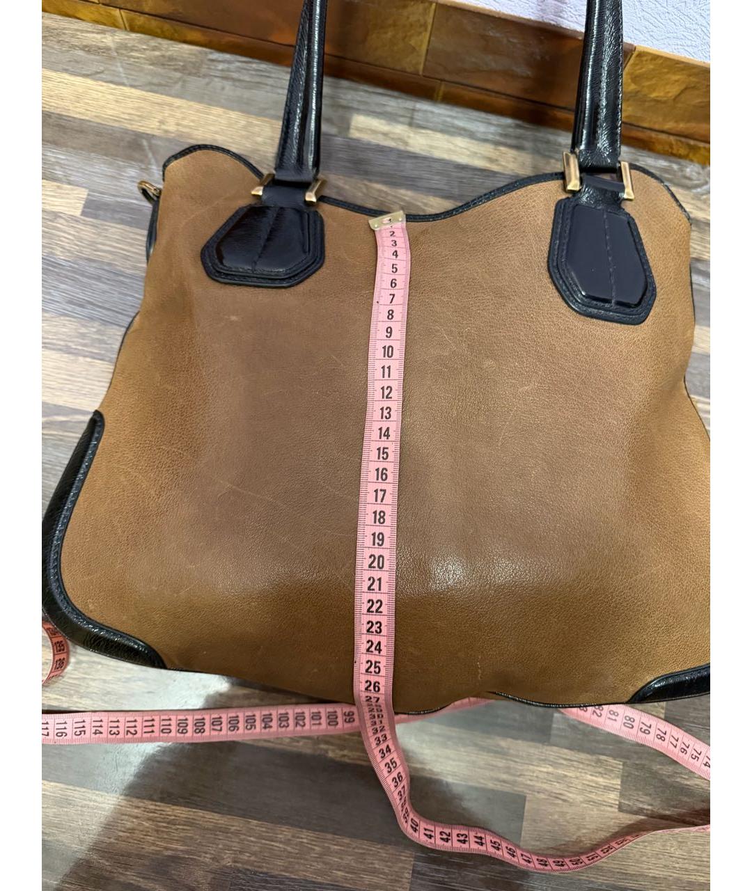 TOD'S Коричневая кожаная сумка с короткими ручками, фото 6