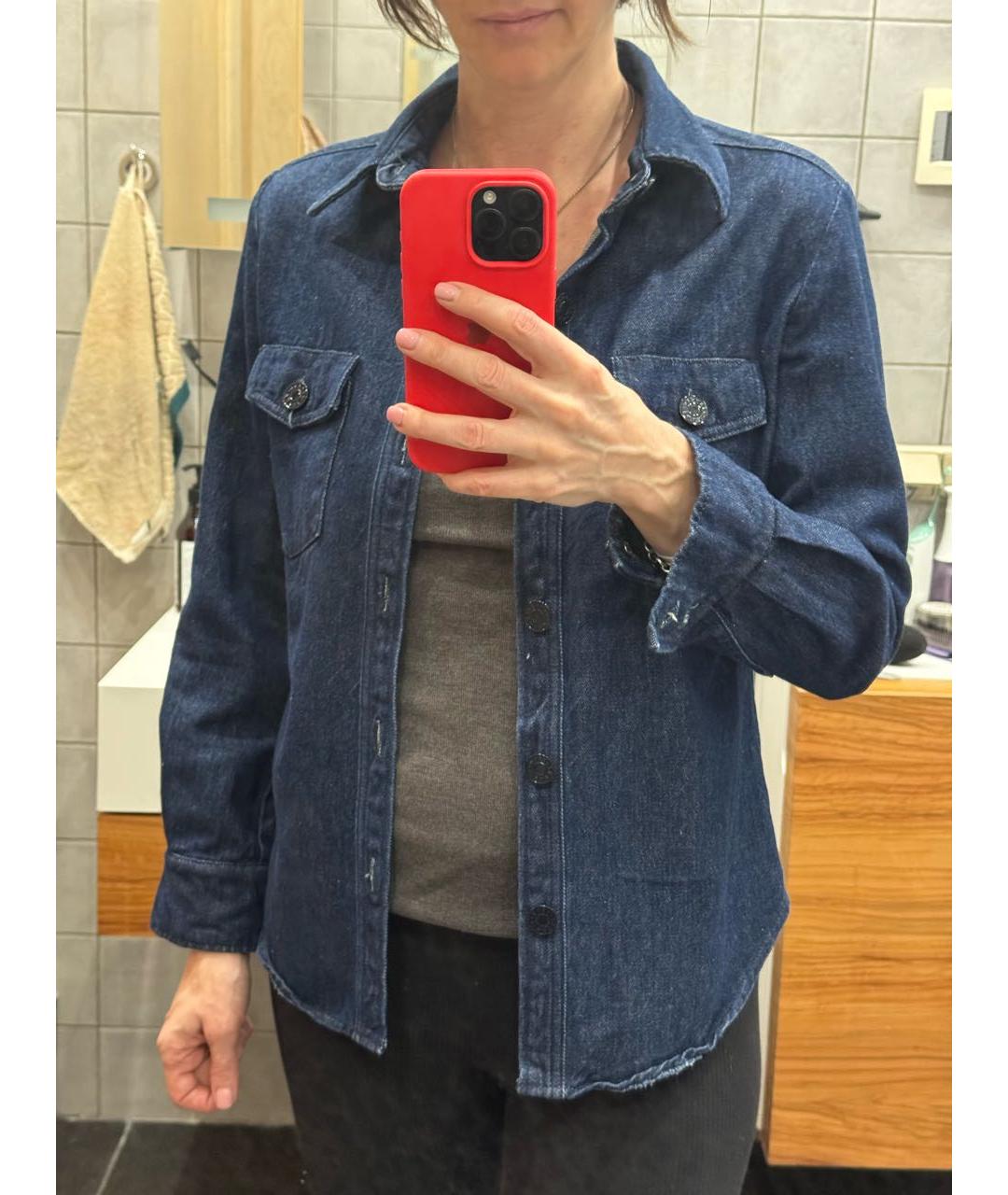 SANDRO Синяя деним рубашка, фото 4